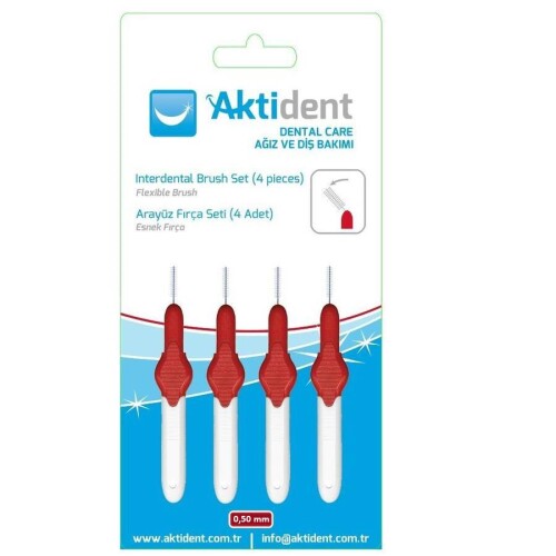 Aktident Arayüz Fırça Seti 0,50 Mm Kırmızı 4 Adet - Aktident