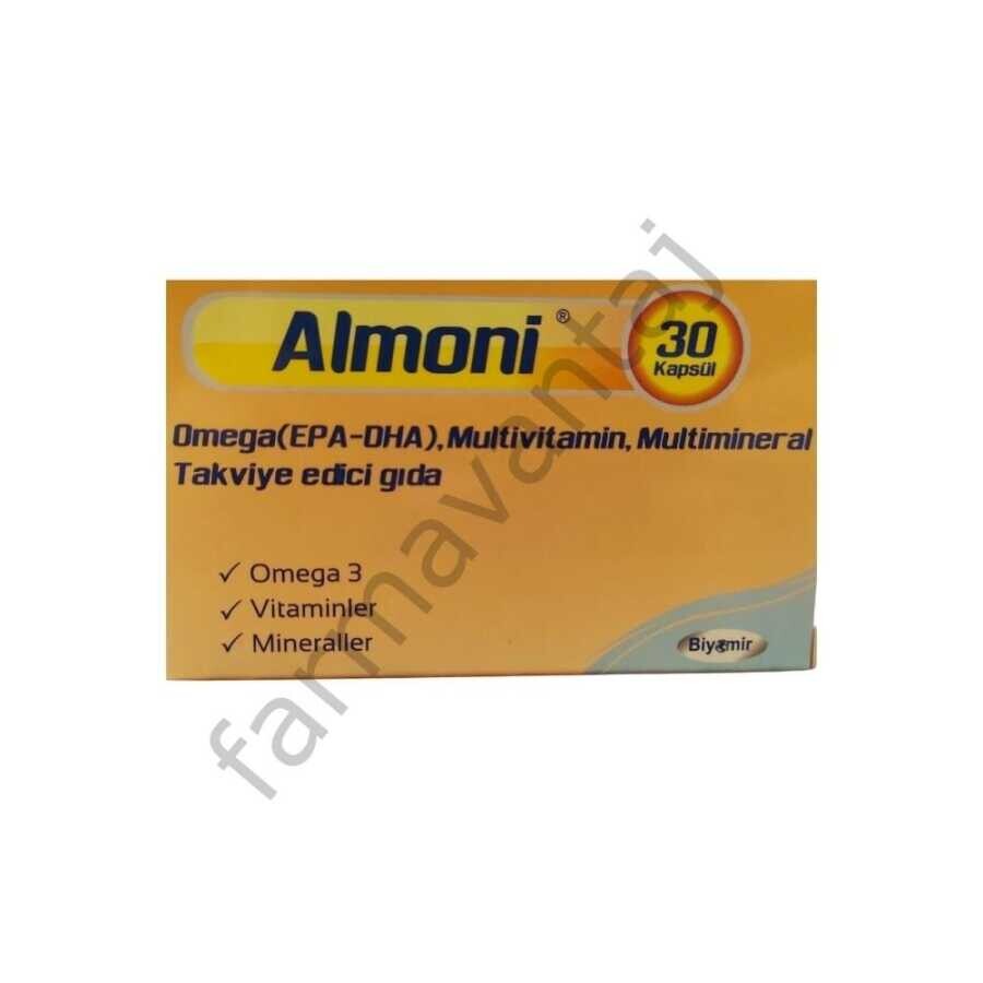 Almoni Omega(EPA-DHA), Multivitamin, Multimineral İçeren Takviye Edici Gıda 30 Kapsül - 1