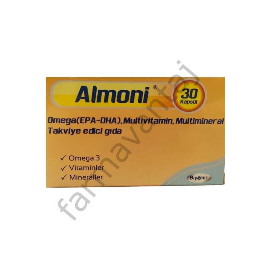 Almoni Omega(EPA-DHA), Multivitamin, Multimineral İçeren Takviye Edici Gıda 30 Kapsül - 1