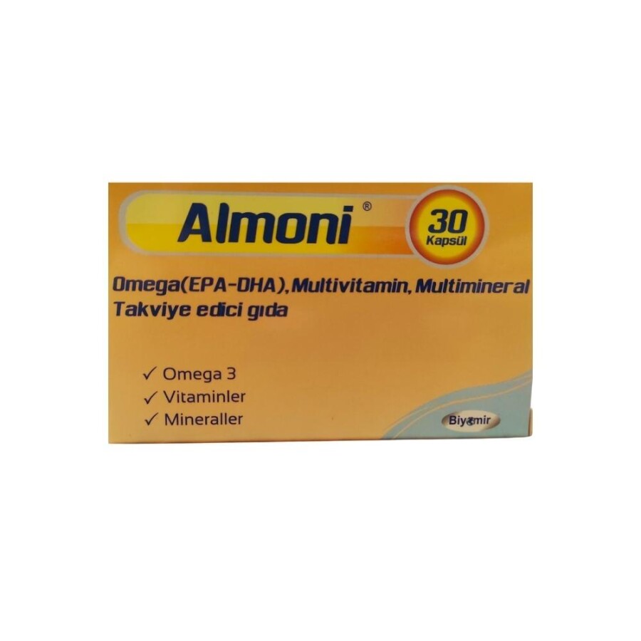 Almoni Omega(EPA-DHA), Multivitamin, Multimineral İçeren Takviye Edici Gıda 30 Kapsül - 1