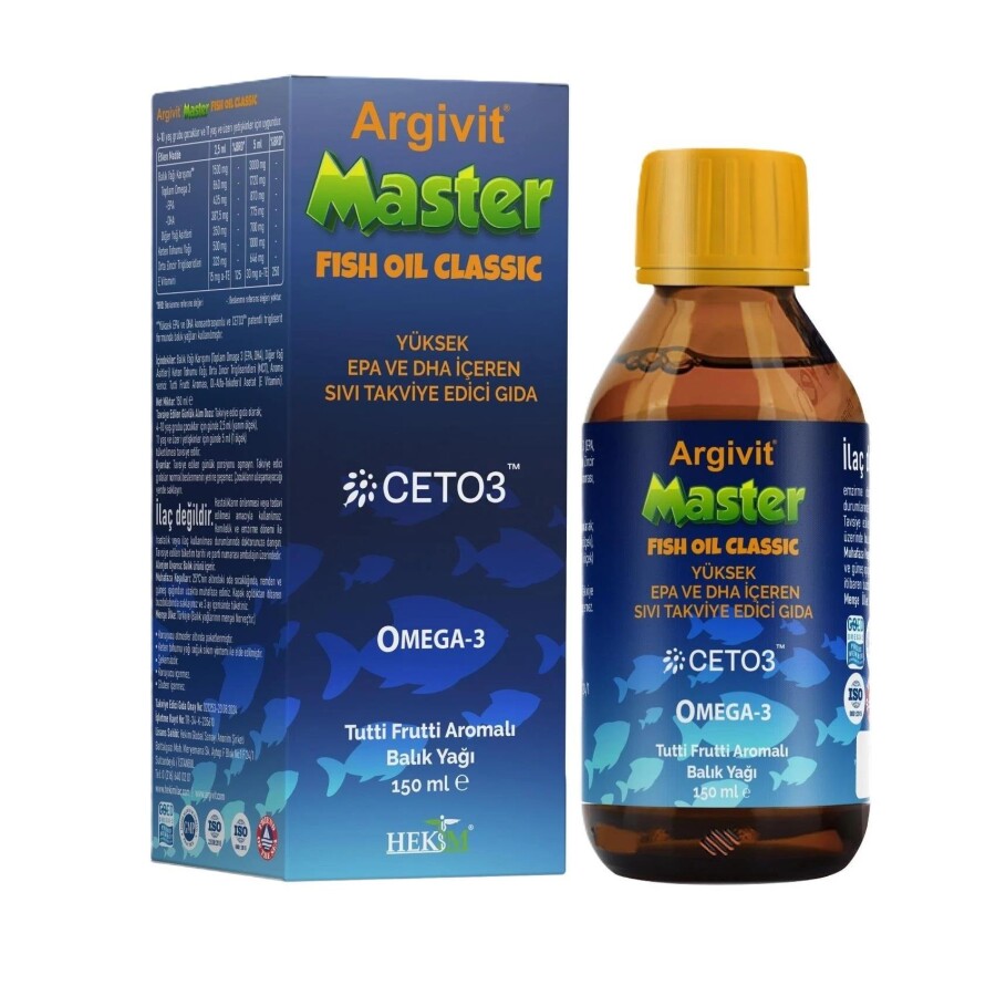 Argivit Master Fish Oil Epa ve Dha İçeren Balık Yağı 150 ml - 1