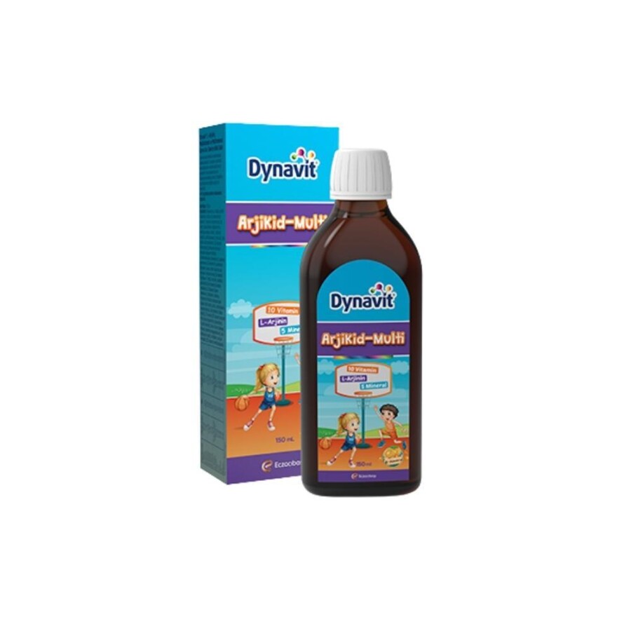Arjikid-Multi L-Arjinin, Multivitamin ve Multimineral İçeren Portakal Aromalı Sıvı Takviye Edici Gıda 150ml - 1