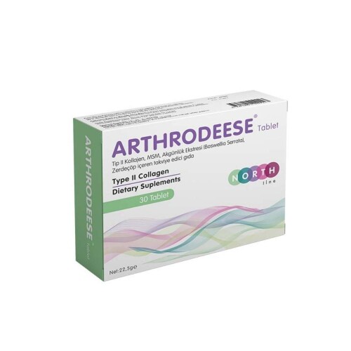 Arthrodeese Tip II Kollajen, MSM, Akgünlük Ekstresi (Boswellia Serrata), Zerdeçöp İçeren Takviye Edici Gıda 30 Tablet - NorthLine İlaç