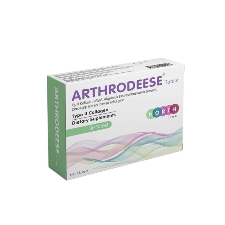 Arthrodeese Tip II Kollajen, MSM, Akgünlük Ekstresi (Boswellia Serrata), Zerdeçöp İçeren Takviye Edici Gıda 30 Tablet - 1