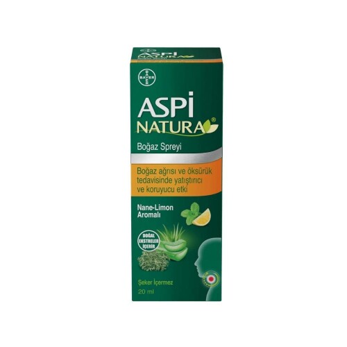 Aspi Natura Boğaz Spreyi Nane-Limon Aromalı 20ml - Bayer