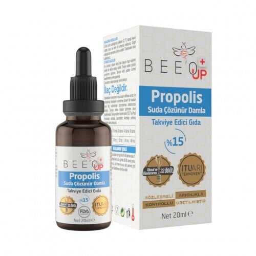 Bee'o Up Propolis Suda Çözünür Damla %15 Takviye Edici Gıda 20 ml - 1