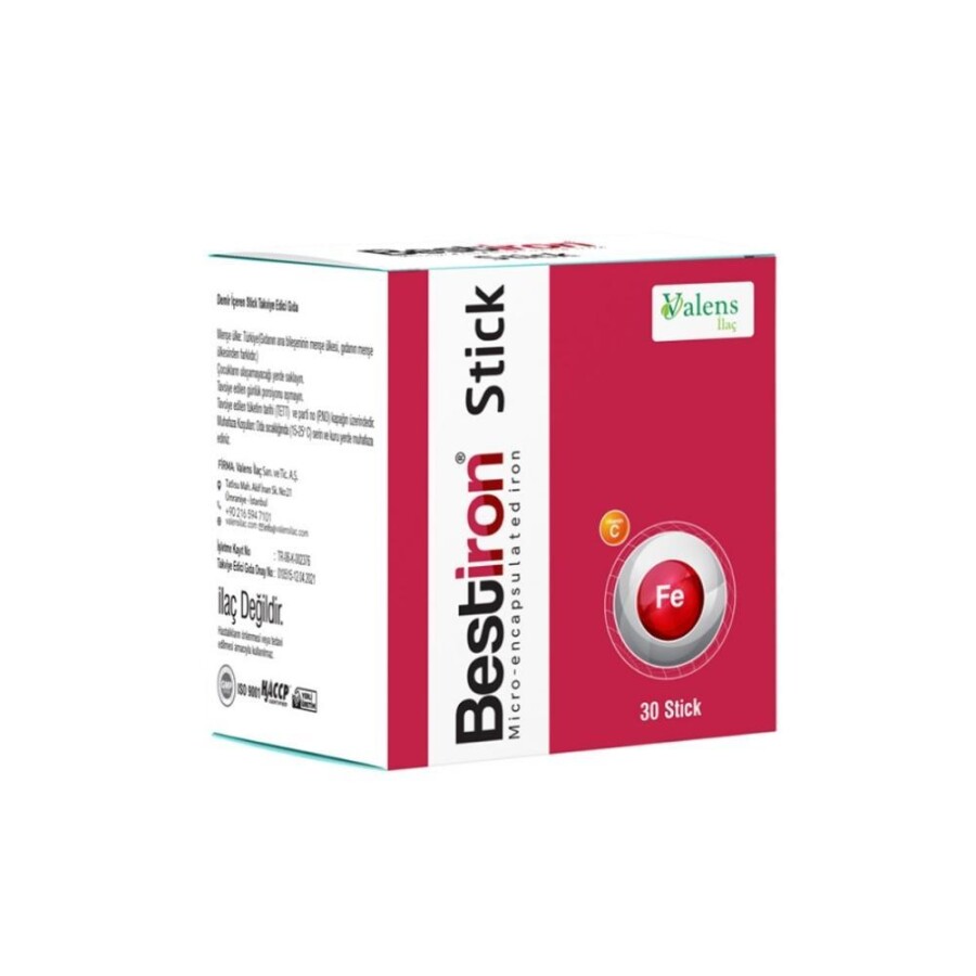 Bestiron Stick Demir Ve C Vitamini İçeren Takviye Edici Gıda 30 Stick Saşe - 1