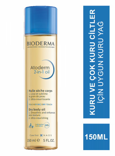 Bioderma Atoderm 2-in 1 Body Oil - Çatlak Önleyici Nemlendirici Bakım Yağı 150ml - 2