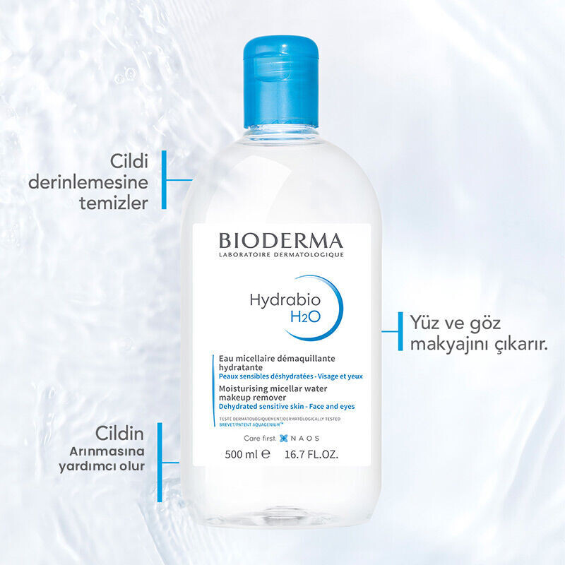 Bioderma Hydrabio H2O Yüz ve Makyaj Temizleme Suyu 500 ml - 3