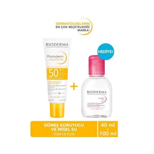 Bioderma Photoderm Aquafluide SPF50+ 40 ML- Sensibio H20 100 ML Hediye - 3