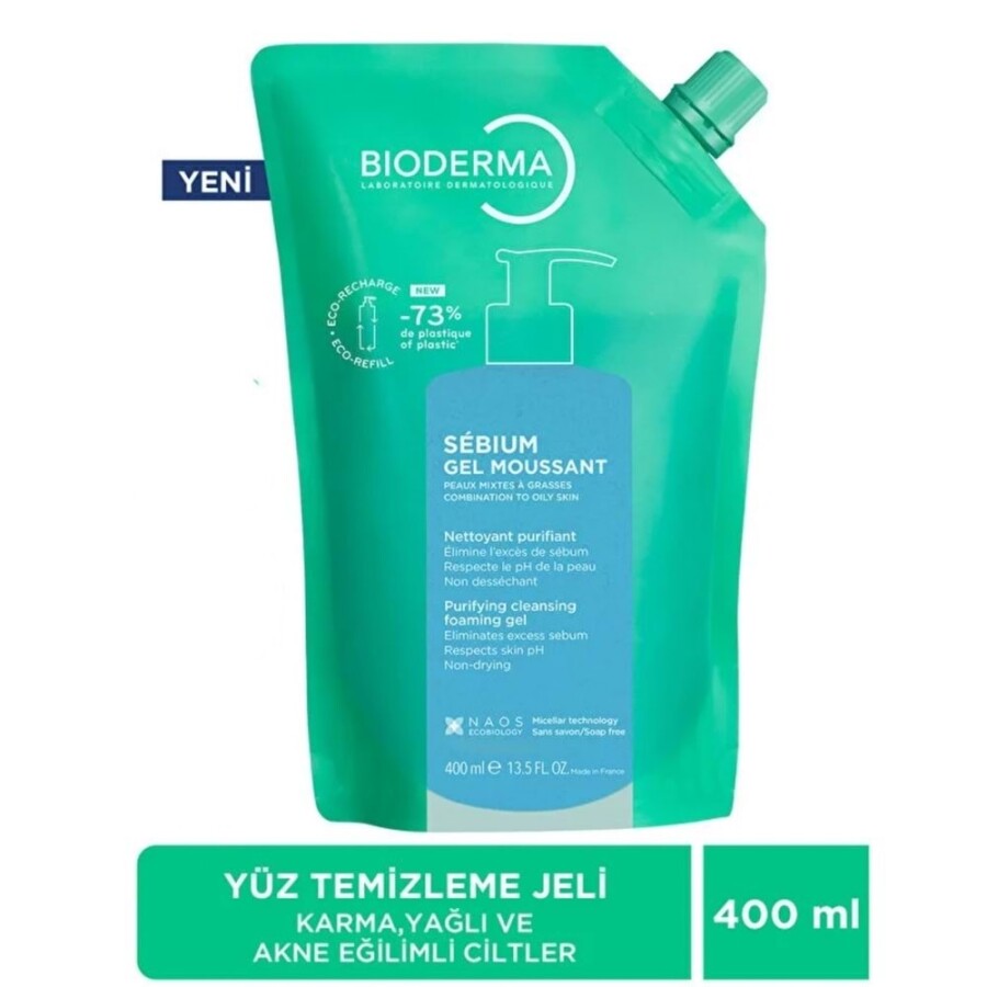 Bioderma Sebium Foaming Jel Refill 400 Ml - 1