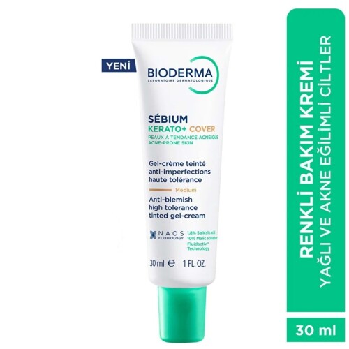Bioderma Sebium Kerato+ Cover Renkli Krem Medium 30 Ml - Bioderma