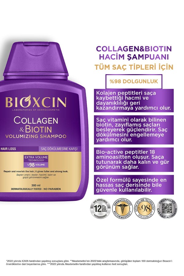 Bioxcin Collagen & Biotin Hacim Şampuanı 300 Ml 2'li Avantaj Paket - 5
