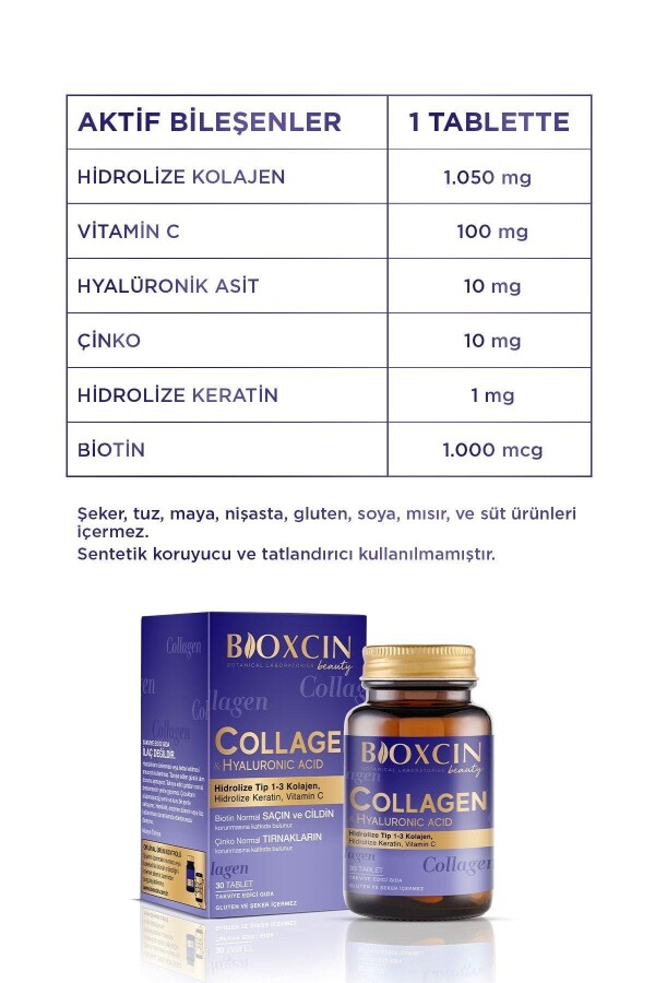 Bioxcin Collagen C Vitamini İçeren Takviye Edici Gıda 30 Tablet - 3