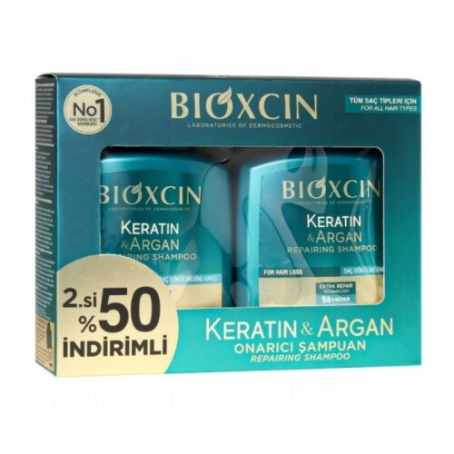 Bioxcin Keratin Ve Argan Onarıcı Şampuan 300 Ml 2 Li Avantaj Paket - 1
