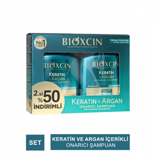 Bioxcin Keratin Ve Argan Onarıcı Şampuan 300 Ml 2 Li Avantaj Paket - 3
