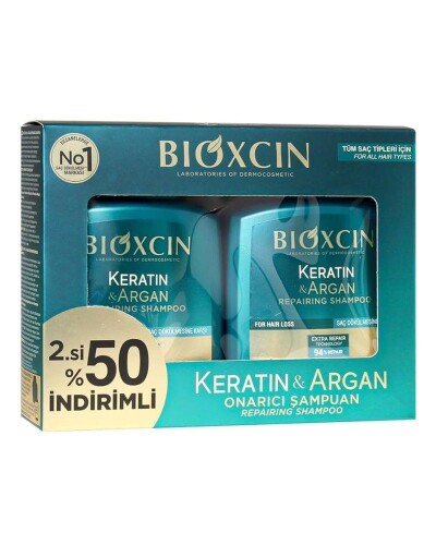 Bioxcin Keratin Ve Argan Onarıcı Şampuan 300 Ml 2 Li Avantaj Paket - Bioxcin