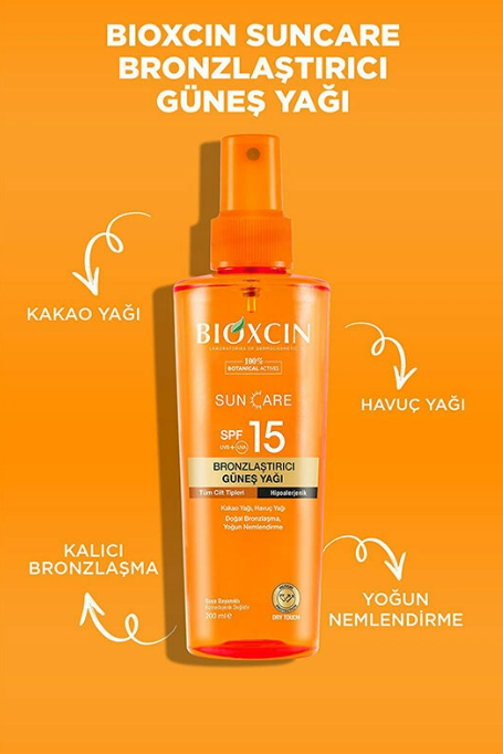 Bioxcin Sun Care Bronzlaştırıcı Güneş Yağı SPF15 200 ml - 3