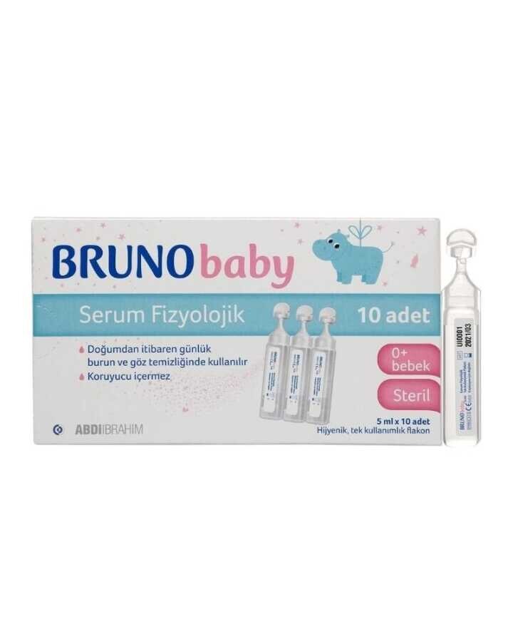 Bruno Baby Serum Fizyolojik 5 Ml X 10 Adet Tek Kullanımlık Flakon - 1