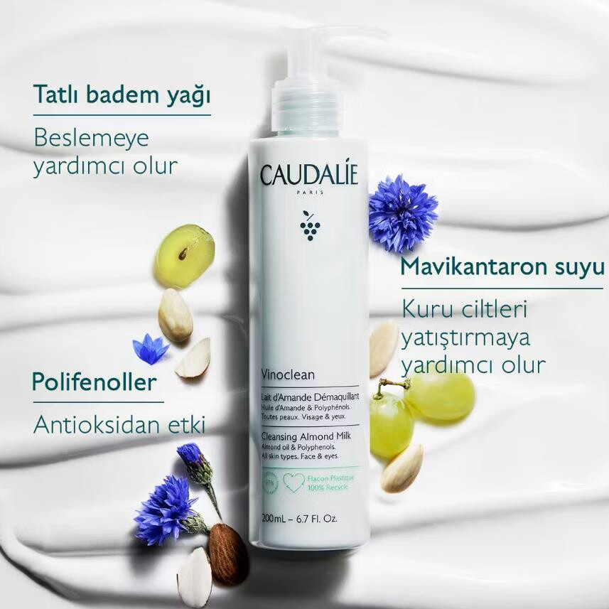 Caudalie Vinoclean Badem Yağlı Organik Makyaj Temizleme Sütü 100 ml - 4