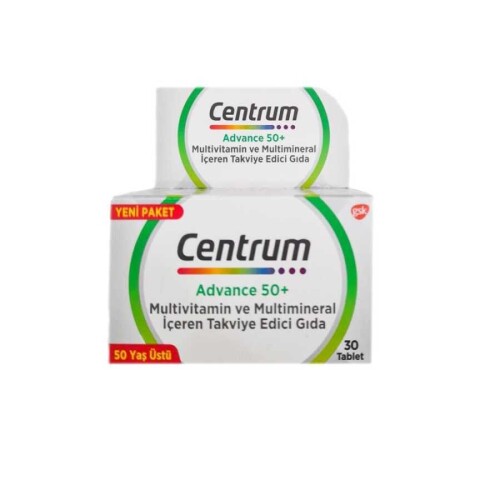 Centrum Advance 50+ Multivitamin ve Multimineral İçeren Takviye Edici Gıda 30 Tablet 