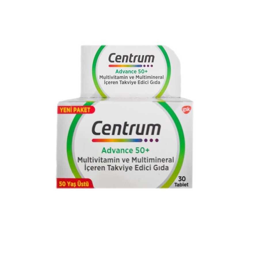Centrum Advance 50+ Multivitamin ve Multimineral İçeren Takviye Edici Gıda 30 Tablet - 1