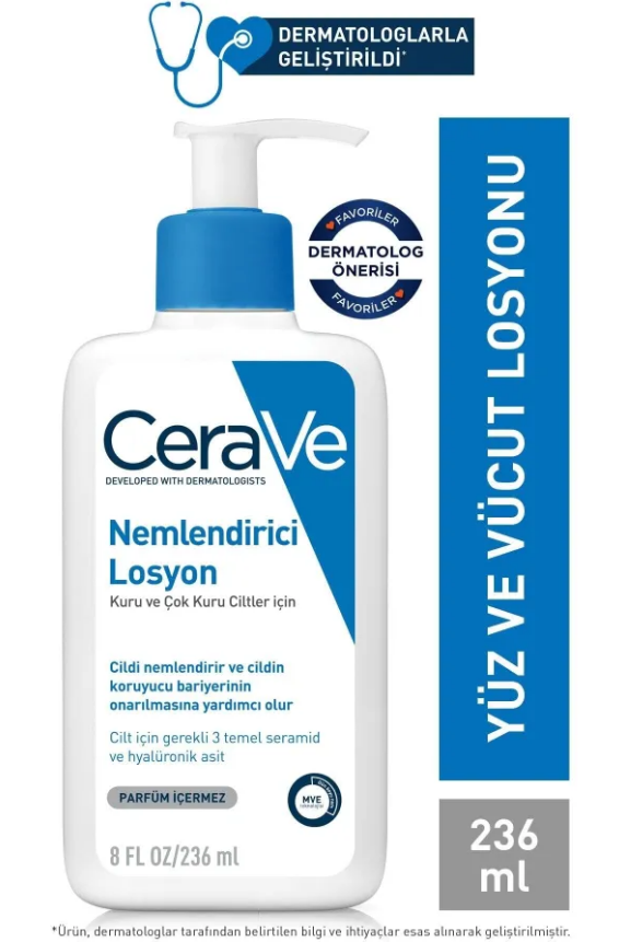 CeraVe Kuru ve Çok Kuru Ciltler İçin Nemlendirici Losyon 236ml - 2