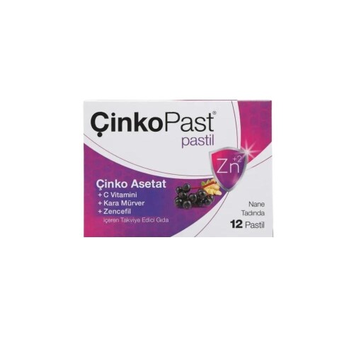 Çinkopast Nane Zencefil Kara Mürver 12 Pastil - Abdi İbrahim