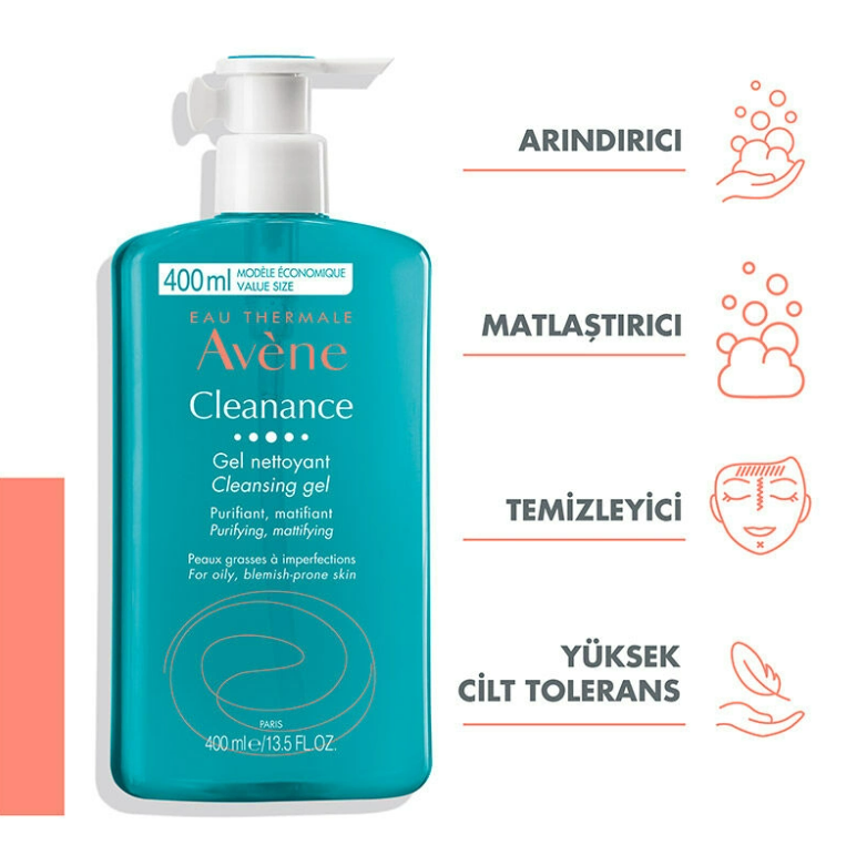 Avene Cleanance Karma ve Yağlı Ciltler İçin Temizleme Jeli 400 ml - 3