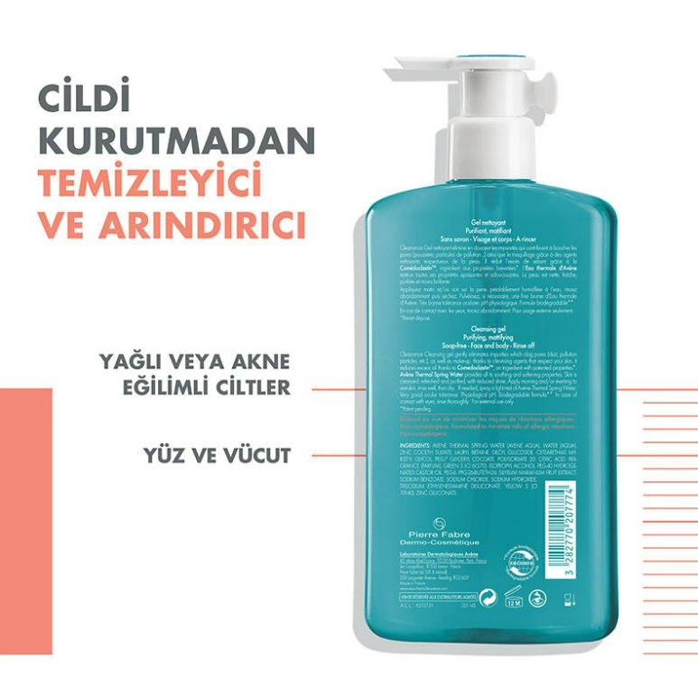 Avene Cleanance Karma ve Yağlı Ciltler İçin Temizleme Jeli 400 ml - 4
