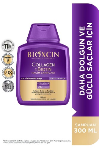 Bioxcin Collagen Biotin & Hacim Şampuanı Saç Dökülmesine Karşı 300 ML - 3