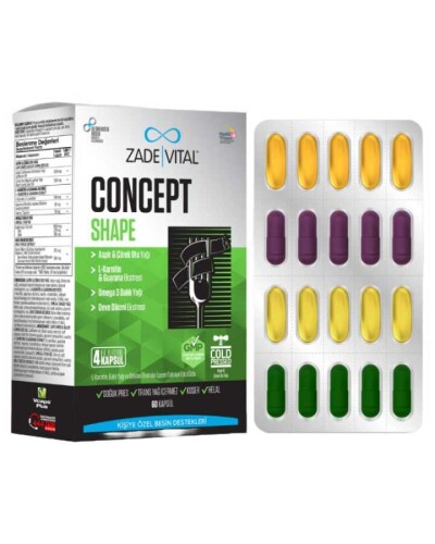 Concept Shape L-Karnitin, Omega 3 Balık Yağı Ve Bitki Ekstresi İçeren Takviye Edici Gıda 60 Kapsül - 1