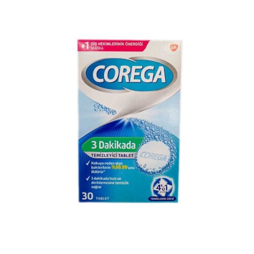 Corega 3 Dakikada Diş Protezi Temizleyici 30 Tablet - GSK