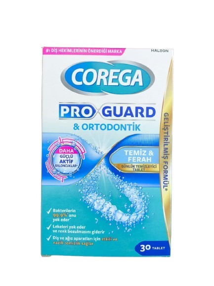 Corega Pro Guard Ortodontik Günlük Temizleyici Tablet 30 Tablet - 1