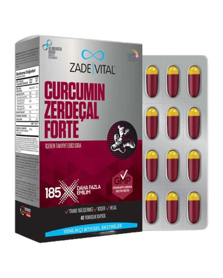 Curcumin Zerdeçal Forte Takviye Edici Gıda 40 Yumuşak Kapsül - 1