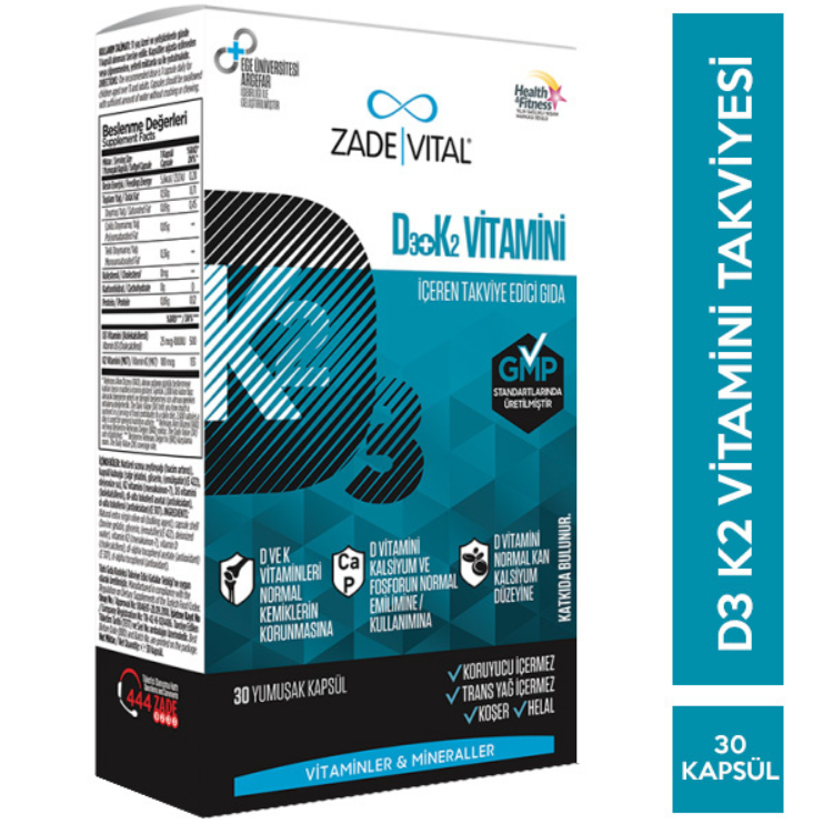 D3 + K2 Vitamini İçeren Takviye Edici Gıda 30 Yumuşak Kapsül - 3
