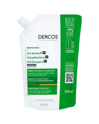 Dercos Kepek Karşıtı Kuru Saçlara Özel Yeniden Doldurulan Şampuan 500ml - 1