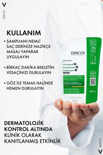 Dercos Kepek Karşıtı Kuru Saçlara Özel Yeniden Doldurulan Şampuan 500ml - 4