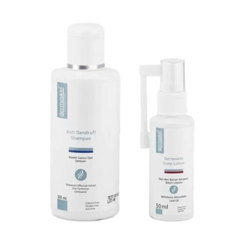 Dermoskin Anti Dandruff Kepek Şampuanı 200 ml Scalp Lotion 50 ml HEDİYE - Dermoskin