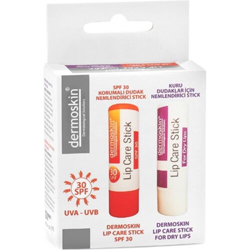 Dermoskin Lip Care Dudak Bakımı 2'li Paket 3,9 g - Dermoskin