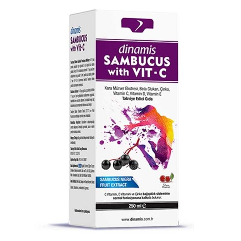 Dinamis Sambucus With Vit-C İçeren Sıvı Takviye Edici Gıda 250 ml - 1