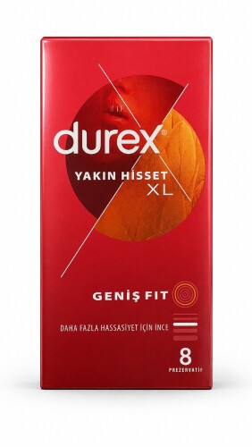 Durex Yakın Hisset XL Geniş Fit 8 Adet Prezervatif - Durex