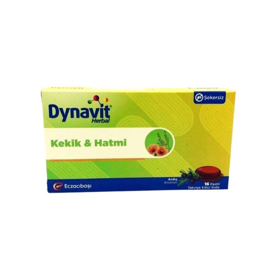 Dynavit Herbal Kekik Ve Hatmi İçeren Ardıç Aromalı Takviye Edici Gıda 16 Pastil - 1