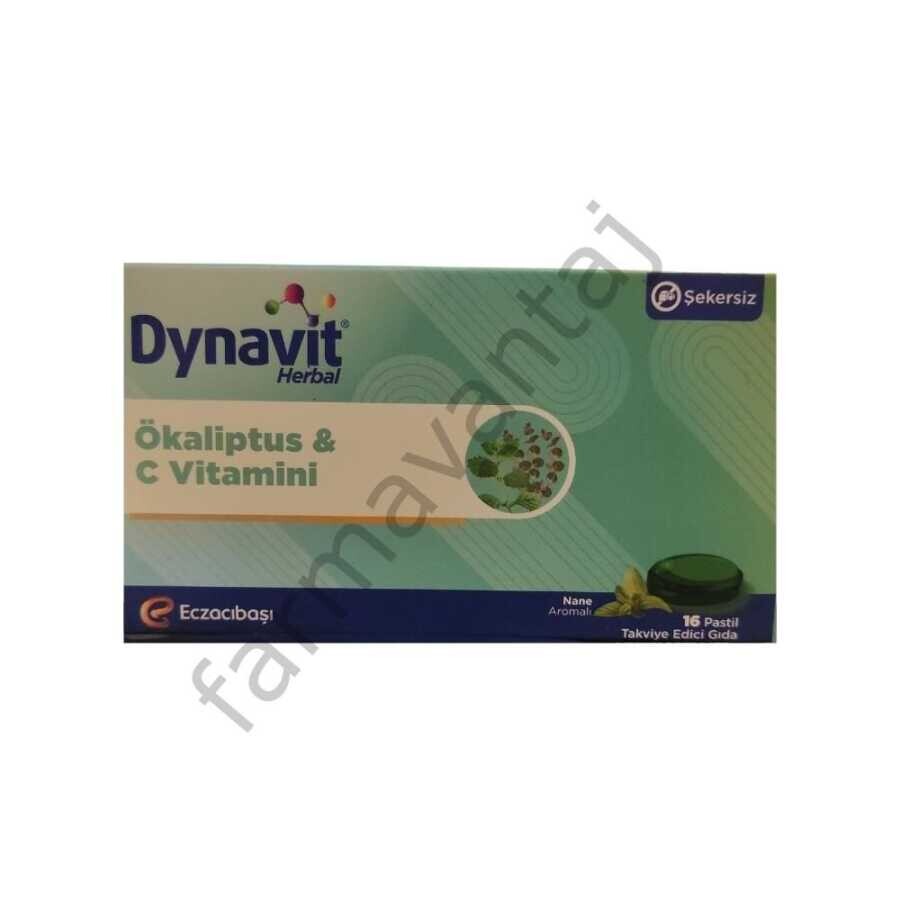 Dynavit Herbal Ökaliptus Ve C Vitamini İçeren Nane Aromalı Takviye Edici Gıda 16 Pastil - 1