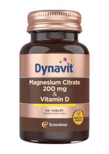 Dynavit Magnesium Citrate 200 Mg & Vitamin D 60 Tablet - Dynavit