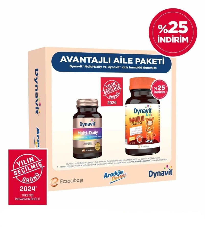 Dynavit Multi Daily & Dynavit Kids Immukid Gummies Avantajlı Aile Paketi - 1