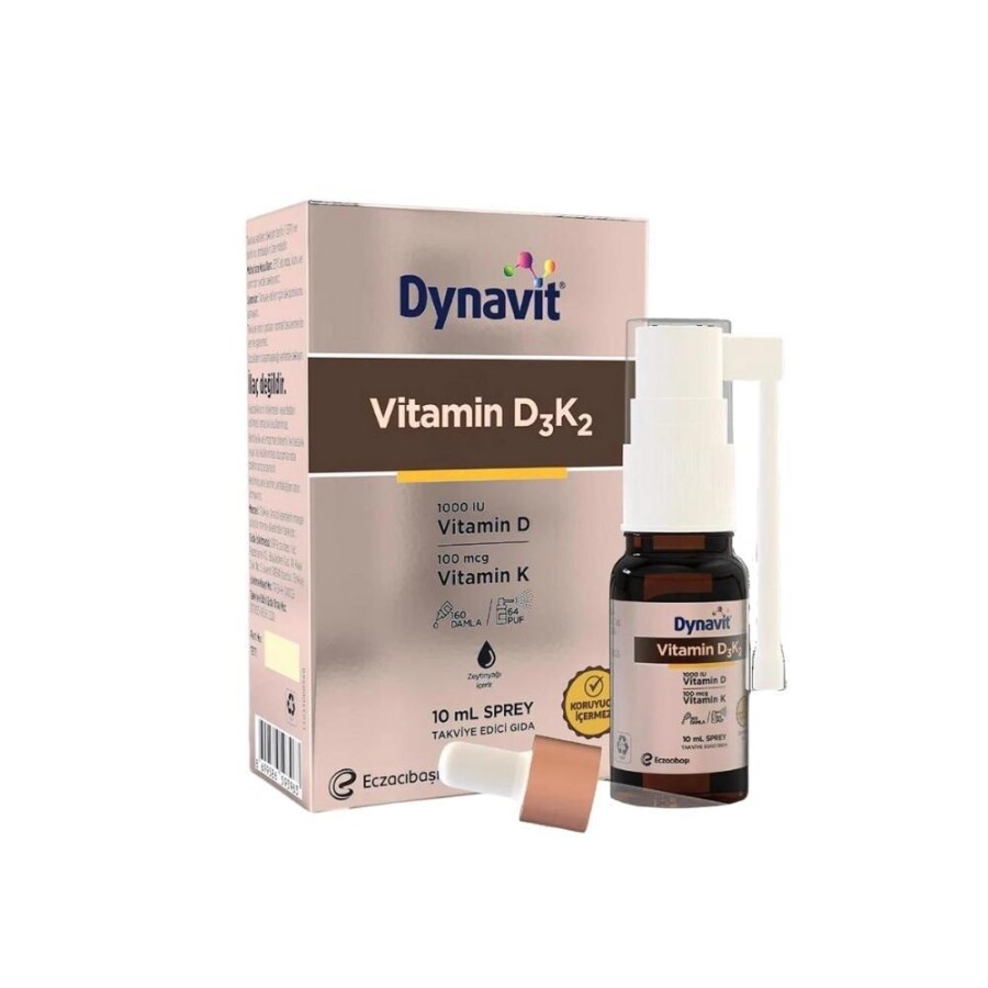 Dynavit Vitamin D3K2 D Vitamini Ve K Vitamini İçeren Takviye Edici Gıda 10ml Sprey - 1