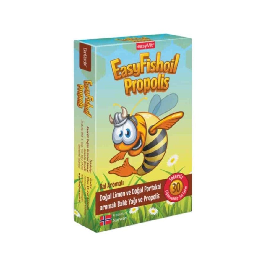 Easy Fish Oil Propolis 30 Çiğnenebilir Jel - Bal Aromalı - 1