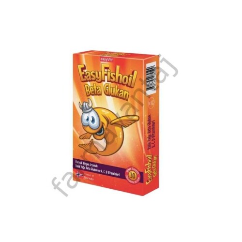 EasyFishoil Beta Glukan ve Vitaminler İçeren Balık Yağı Karışık Meyve Aromalı Çiğnenebilir 30 Jel Form - Easyvit
