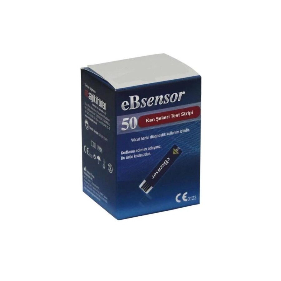 EbSensor Kan Şekeri Ölçüm Stribi 50 Strip - 1